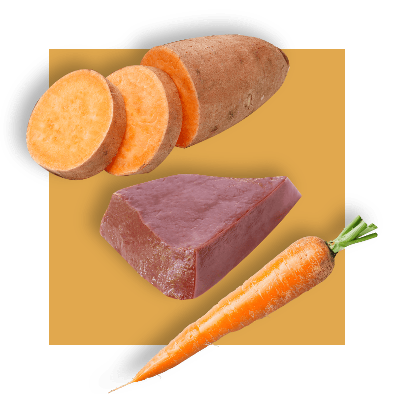image of sweet potato, meat, carrot