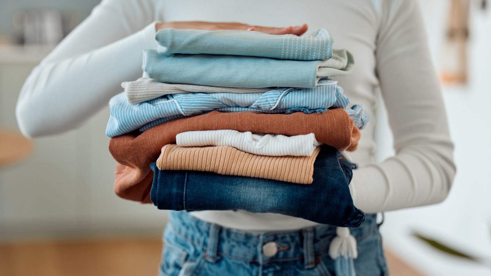 image of a stack of clean folded laundry