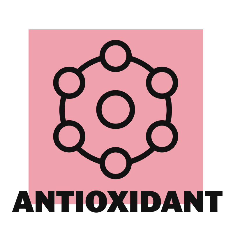 image of a molecule with the word antioxidants on it