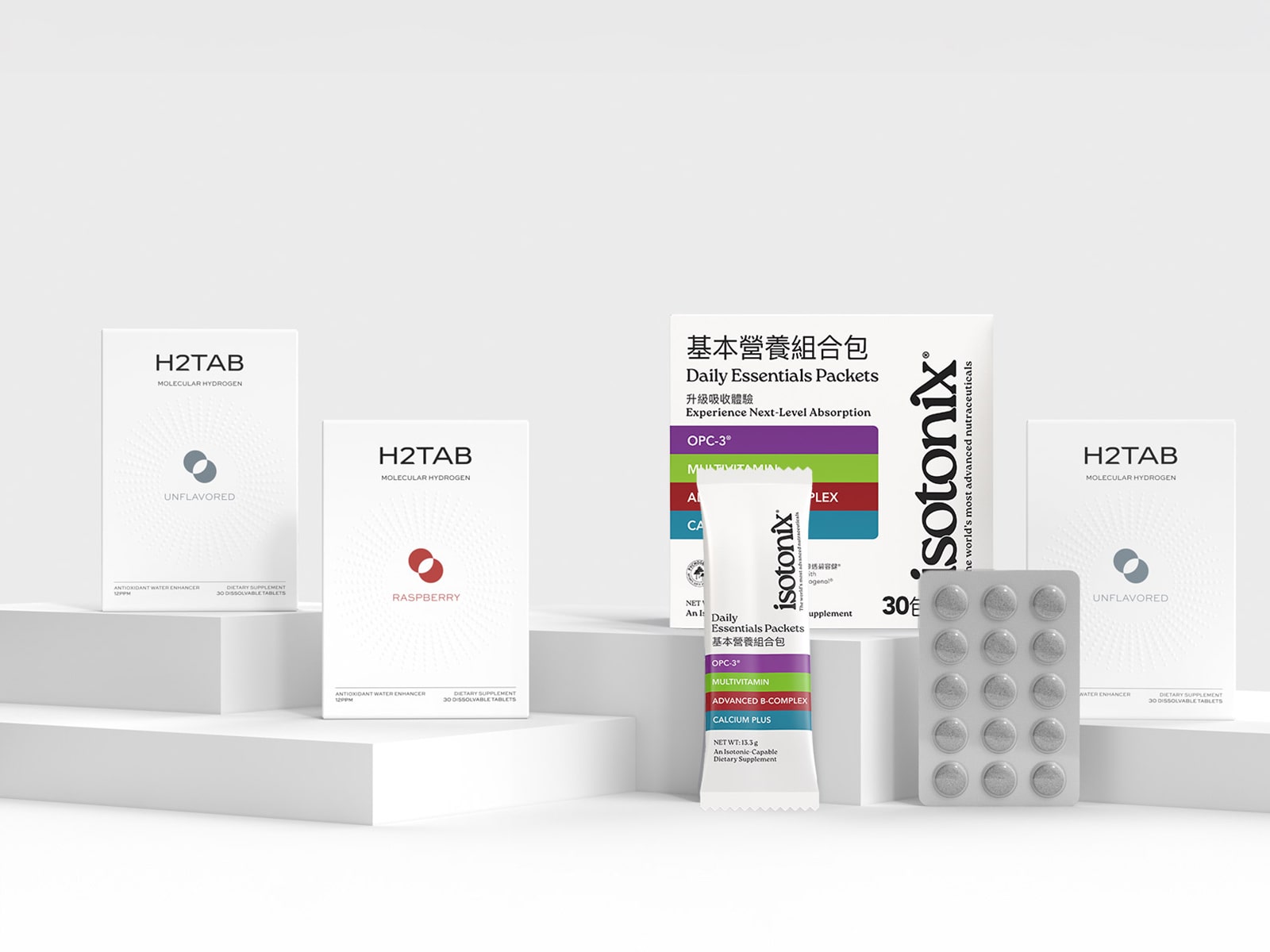 image of H2TABs with Isotonix Daily Essentials Packets