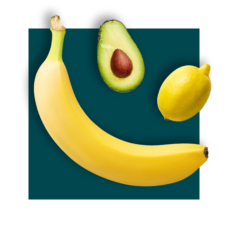 image of banana, avocado, and lemon