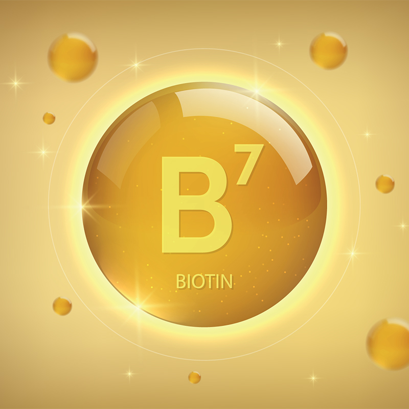 image of sphere with text 'B7 - BIOTIN'