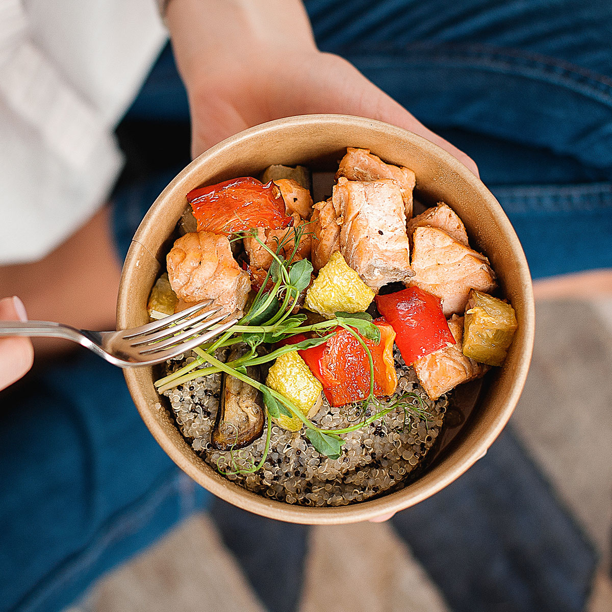 image of a bowl of quinoa with fresh food