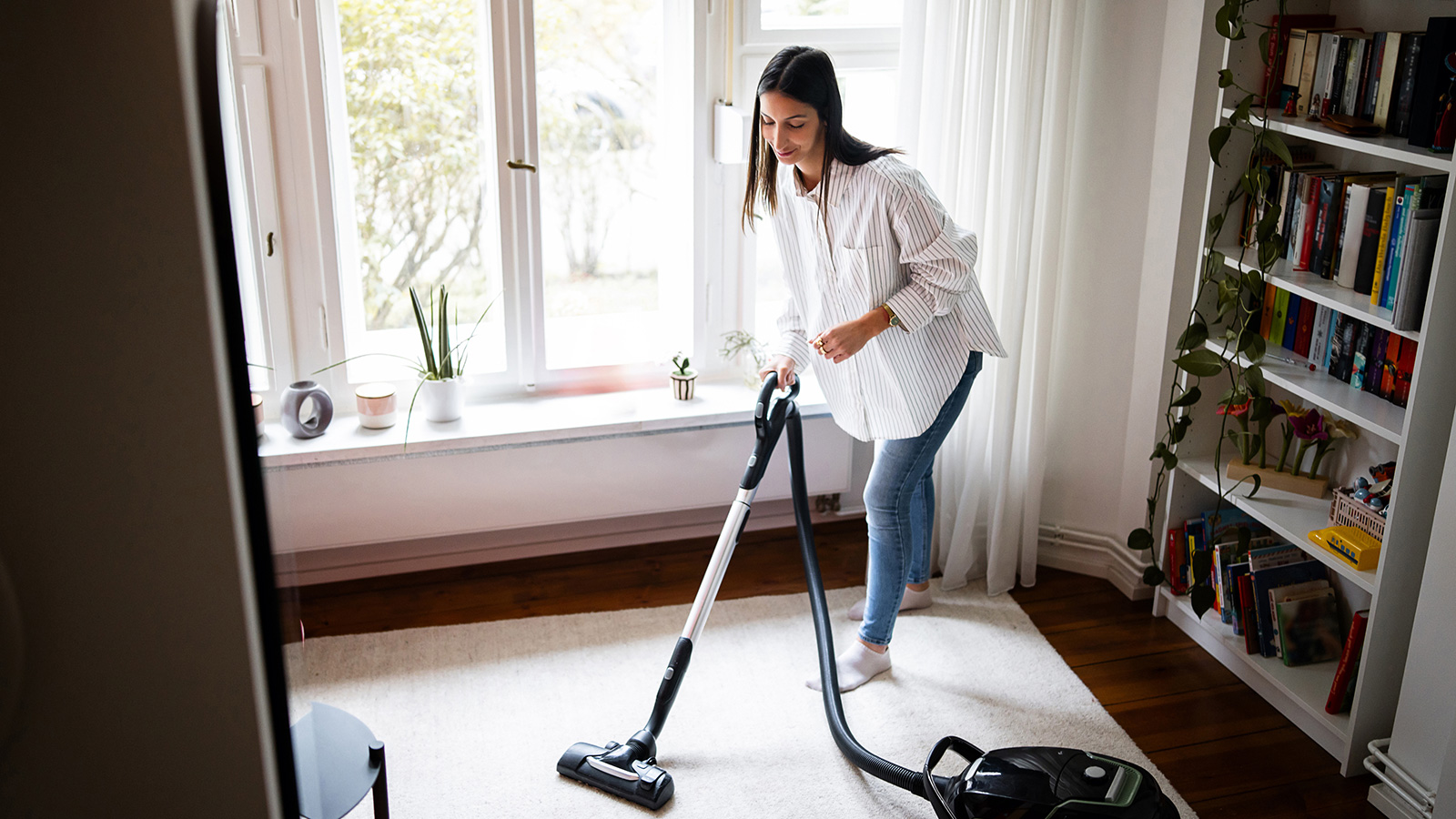 someone steam cleaning the floor