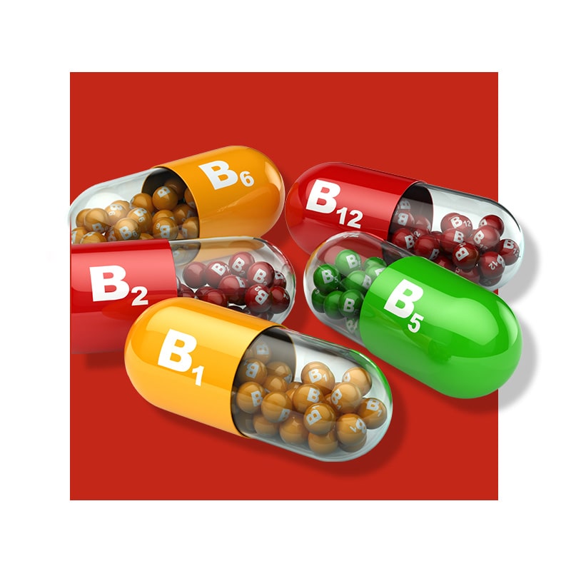 image of B vitamin capsules
