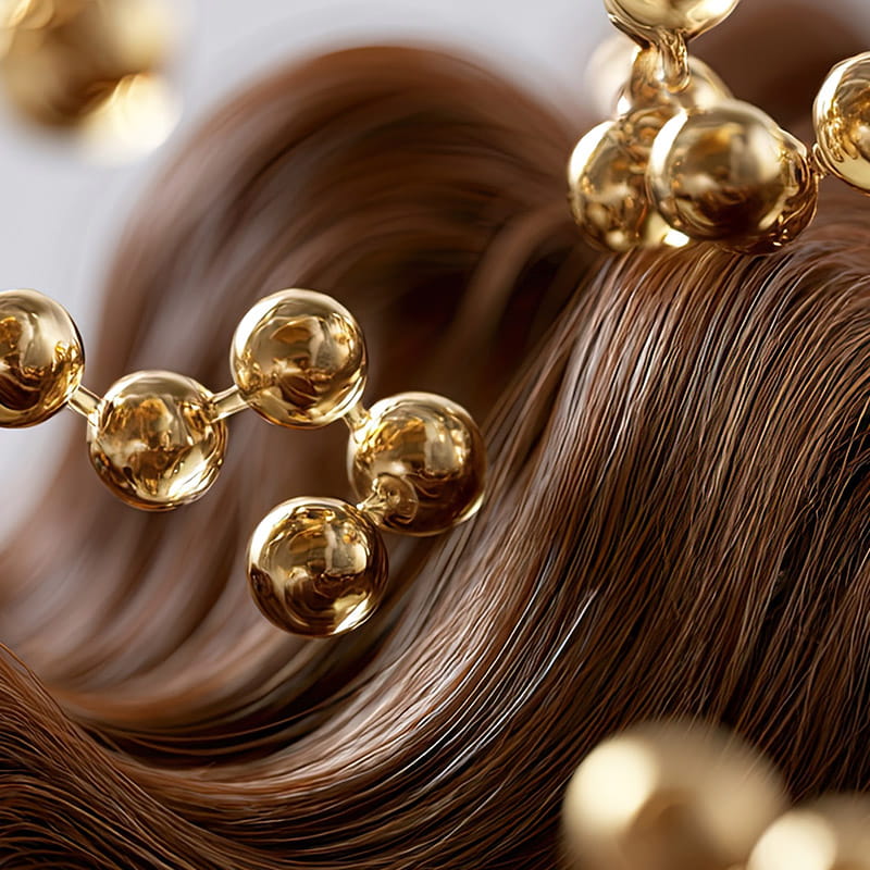 image of fatty alcohols around the hair