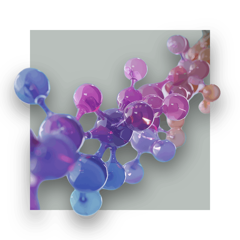 blue and purple molecular