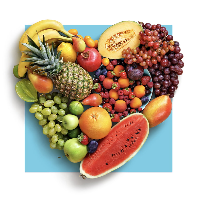 image of healthy fruit in the shape of a heart