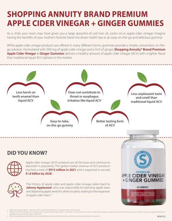 What Makes Shopping Annuity Brand Premium Apple Cider Vinegar + Ginger Gummies Unique?