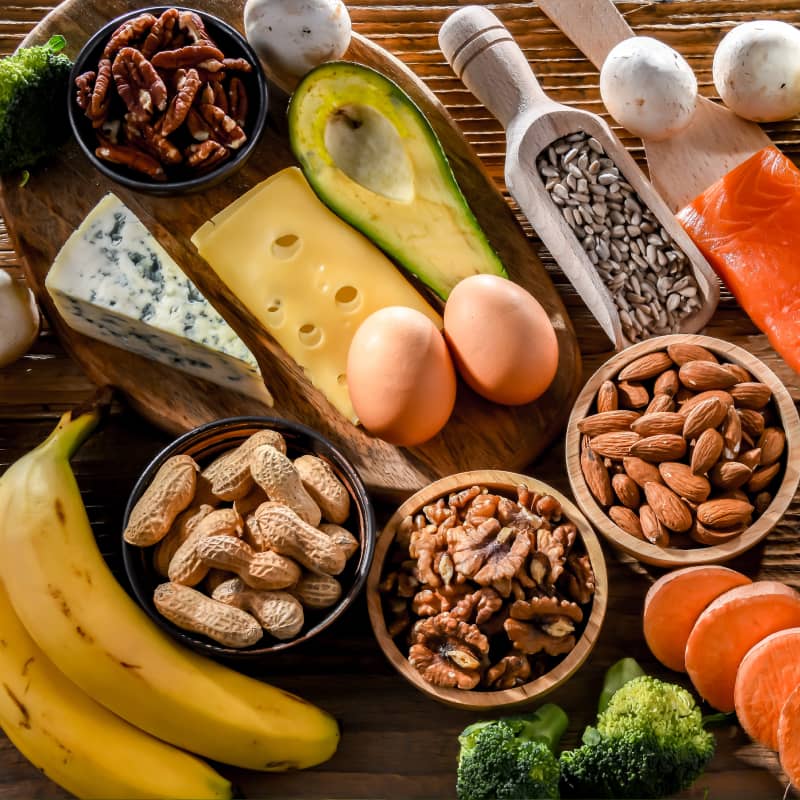 image of foods rich in B vitamins