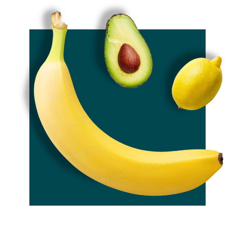 image of banana, avocado, lemon
