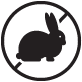 image of a bunny with a line through it representing that the product is cruelty free