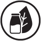 Image of glass of milk and leaf
