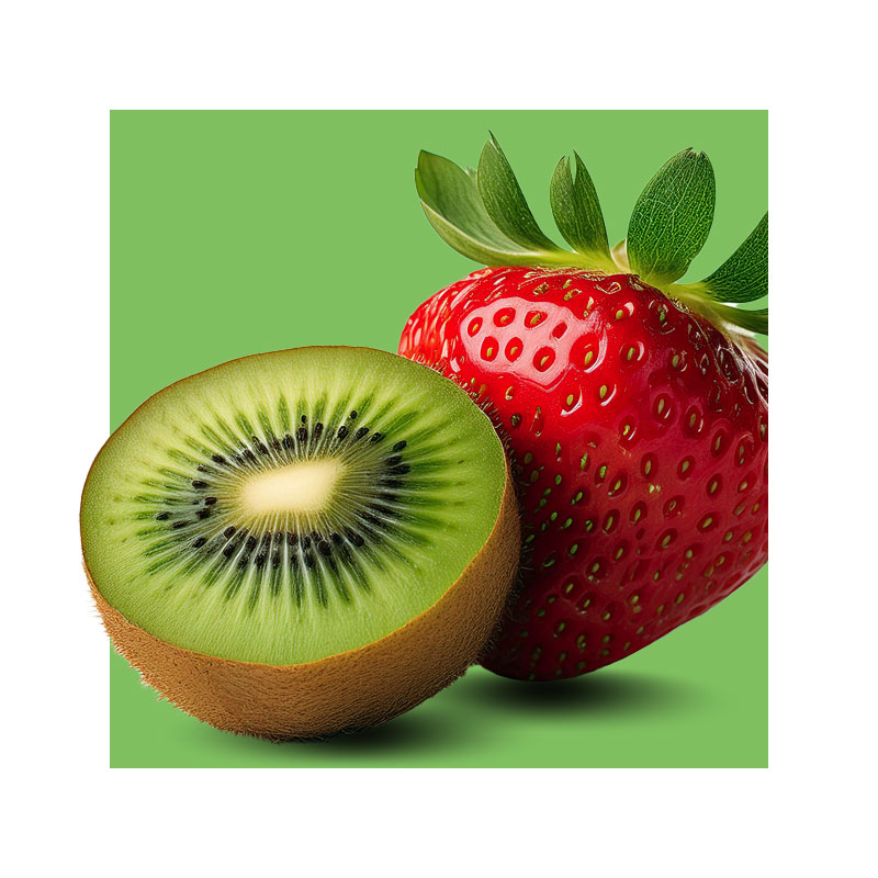 image of a strawberry with a kiwi