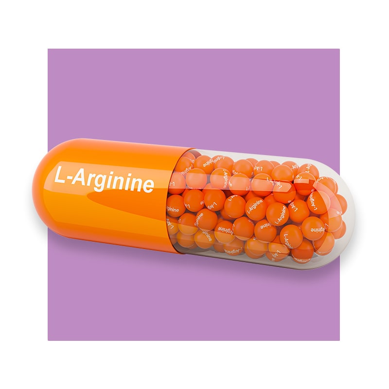 image of a capsule that says L-arginine on it