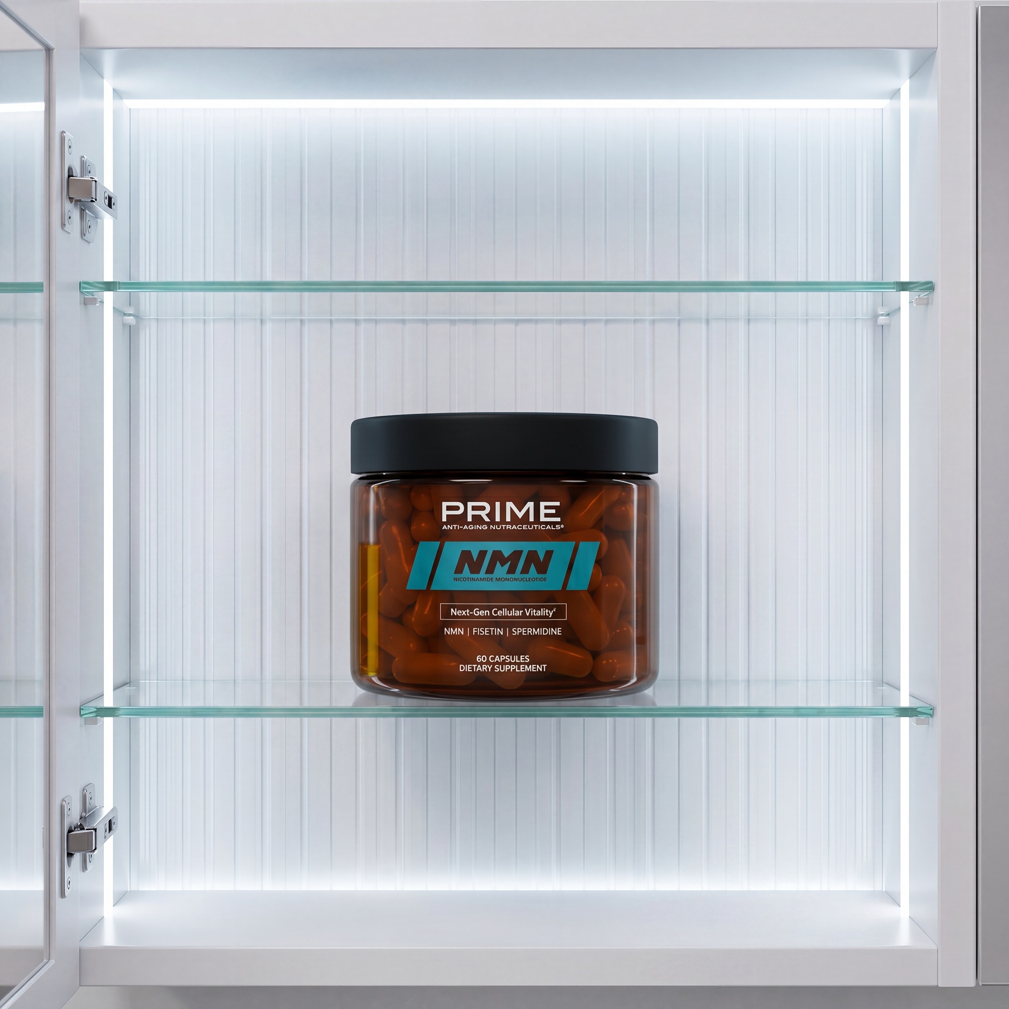 show supplement stored in bathroom cabinet