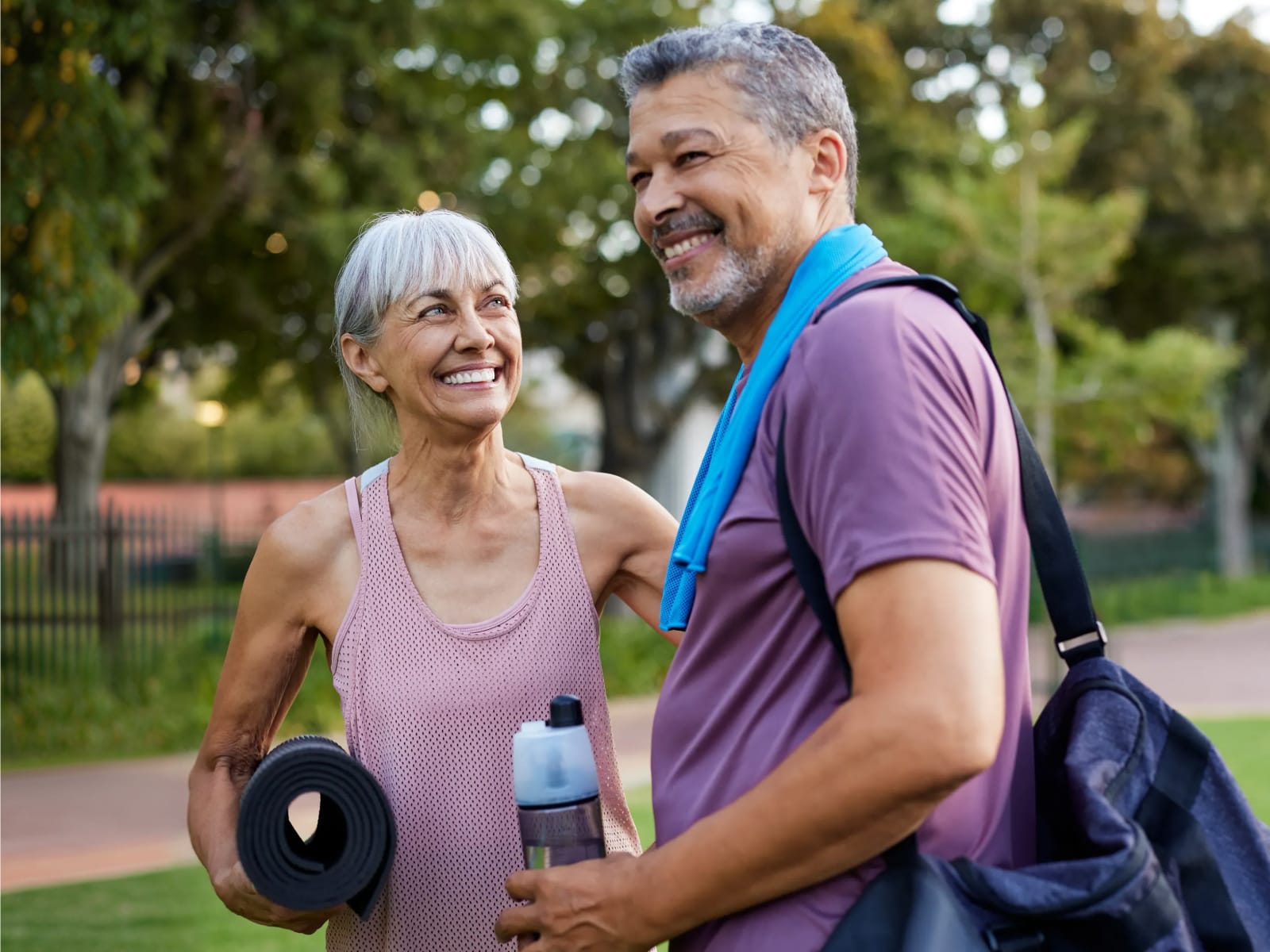 image of active man and woman with gray hair