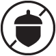 image of acorn with line through it