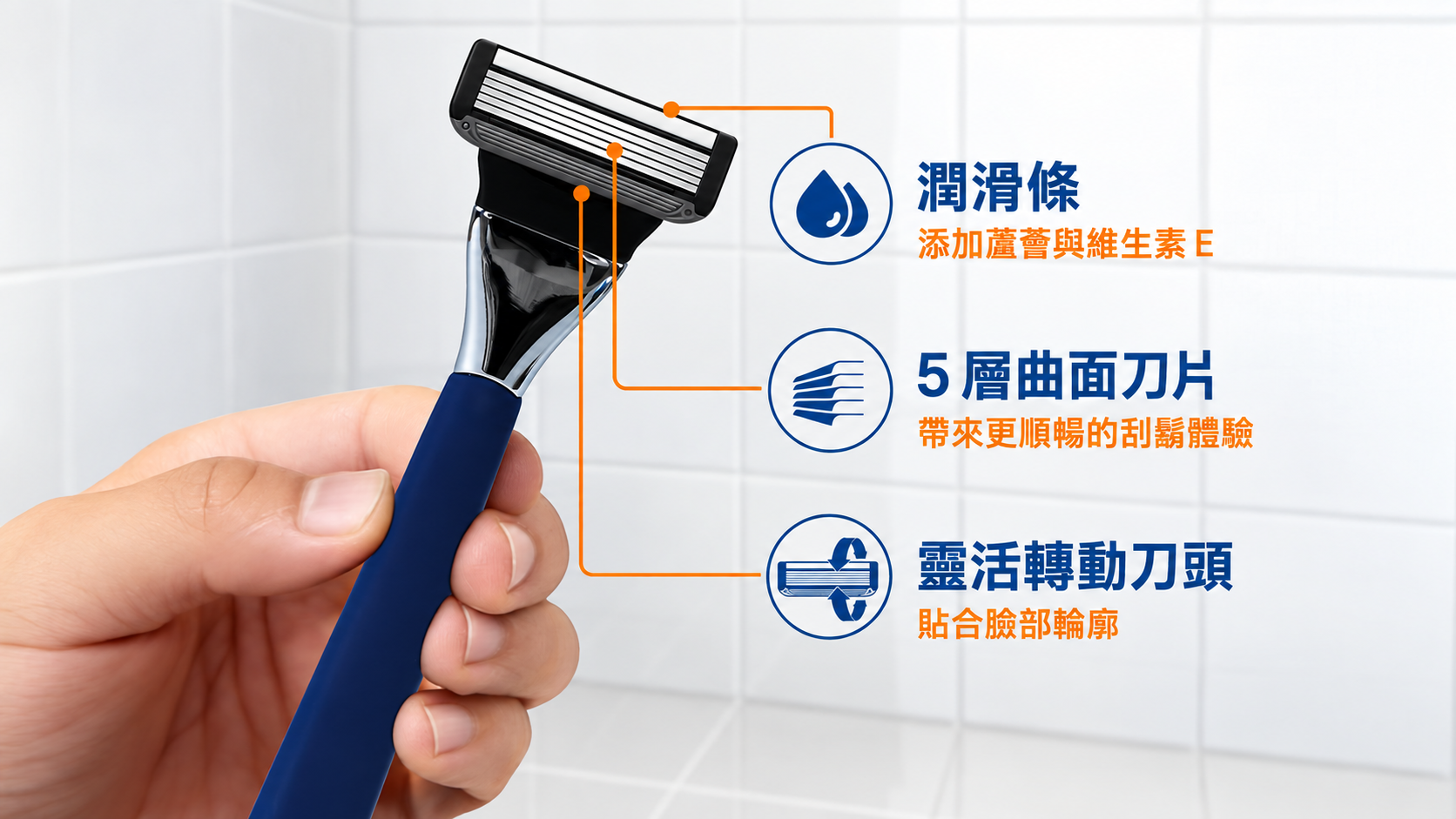 image of razor with benefits callout