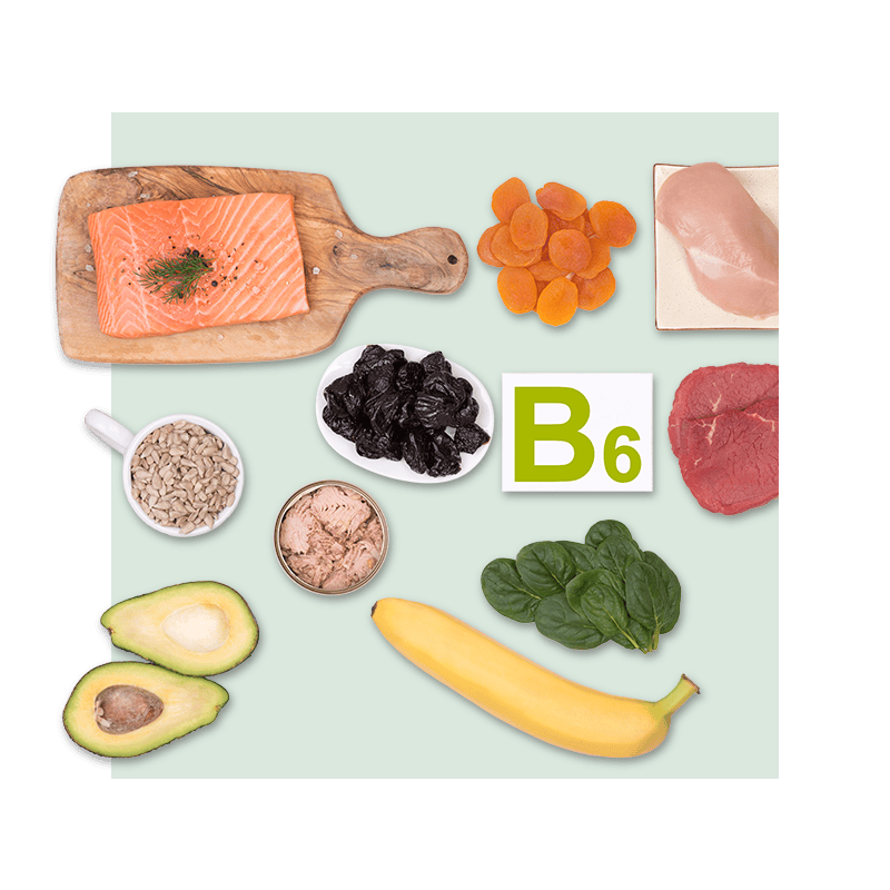 image of foods containing high vitamin B6 content