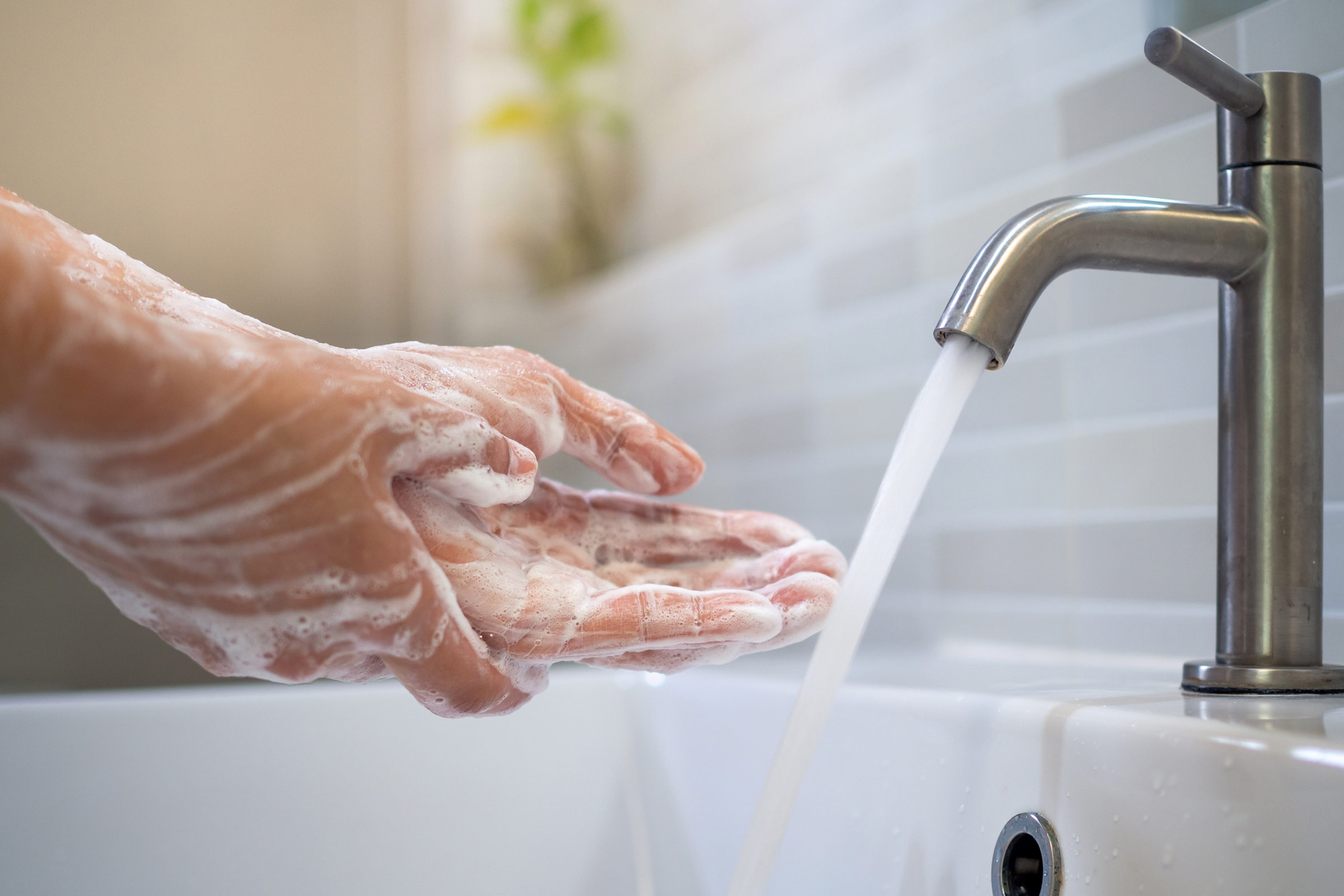 image of person washing their hands