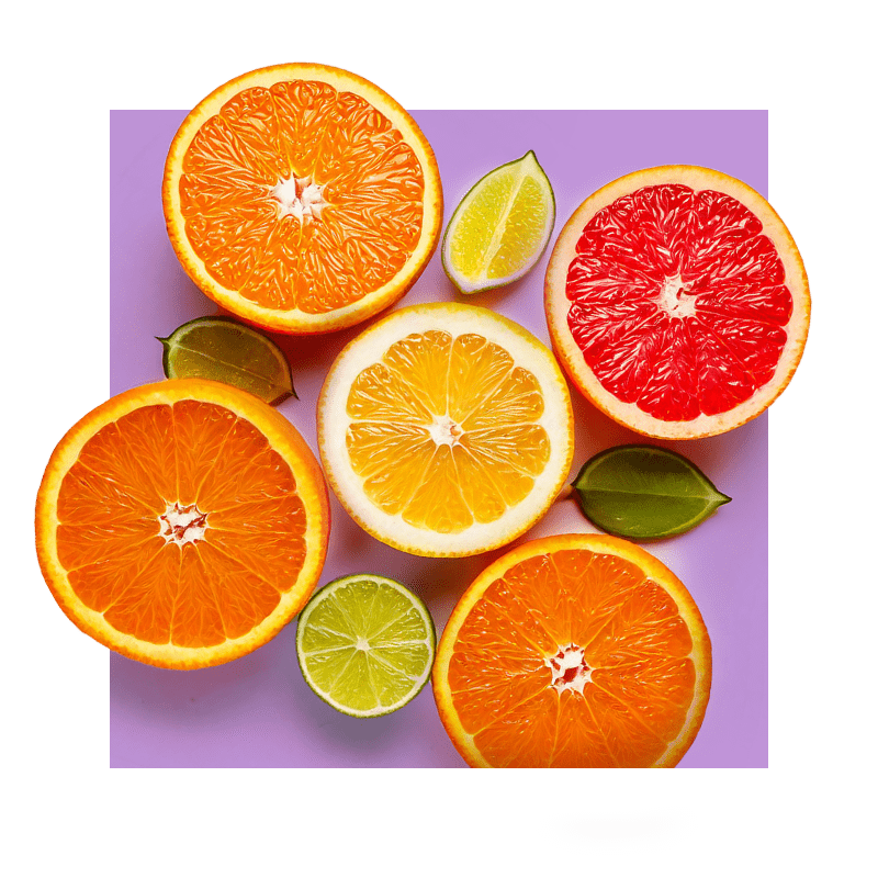 image of various citrus fruit halves