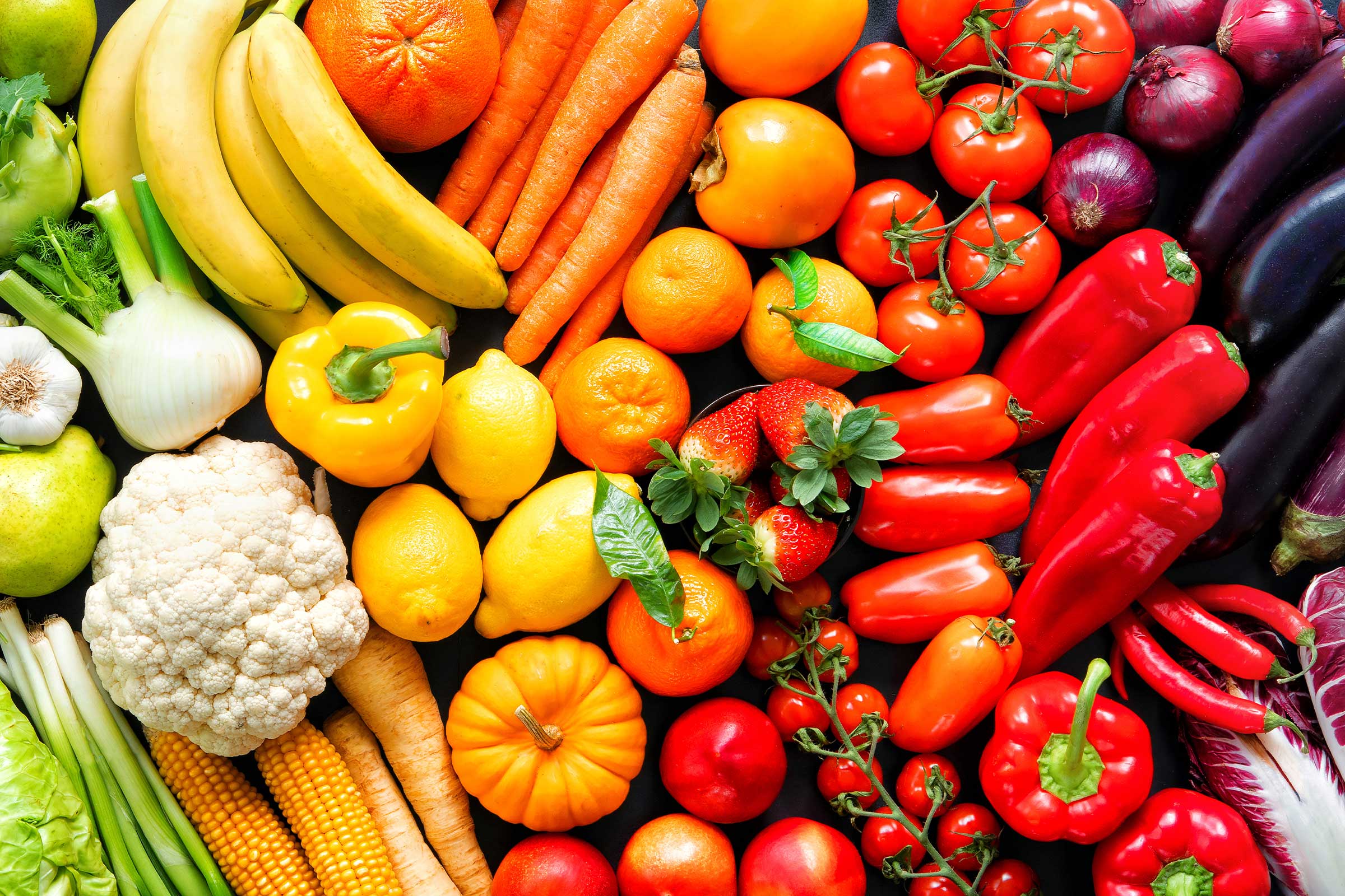 image of healthy fruits and vegetables
