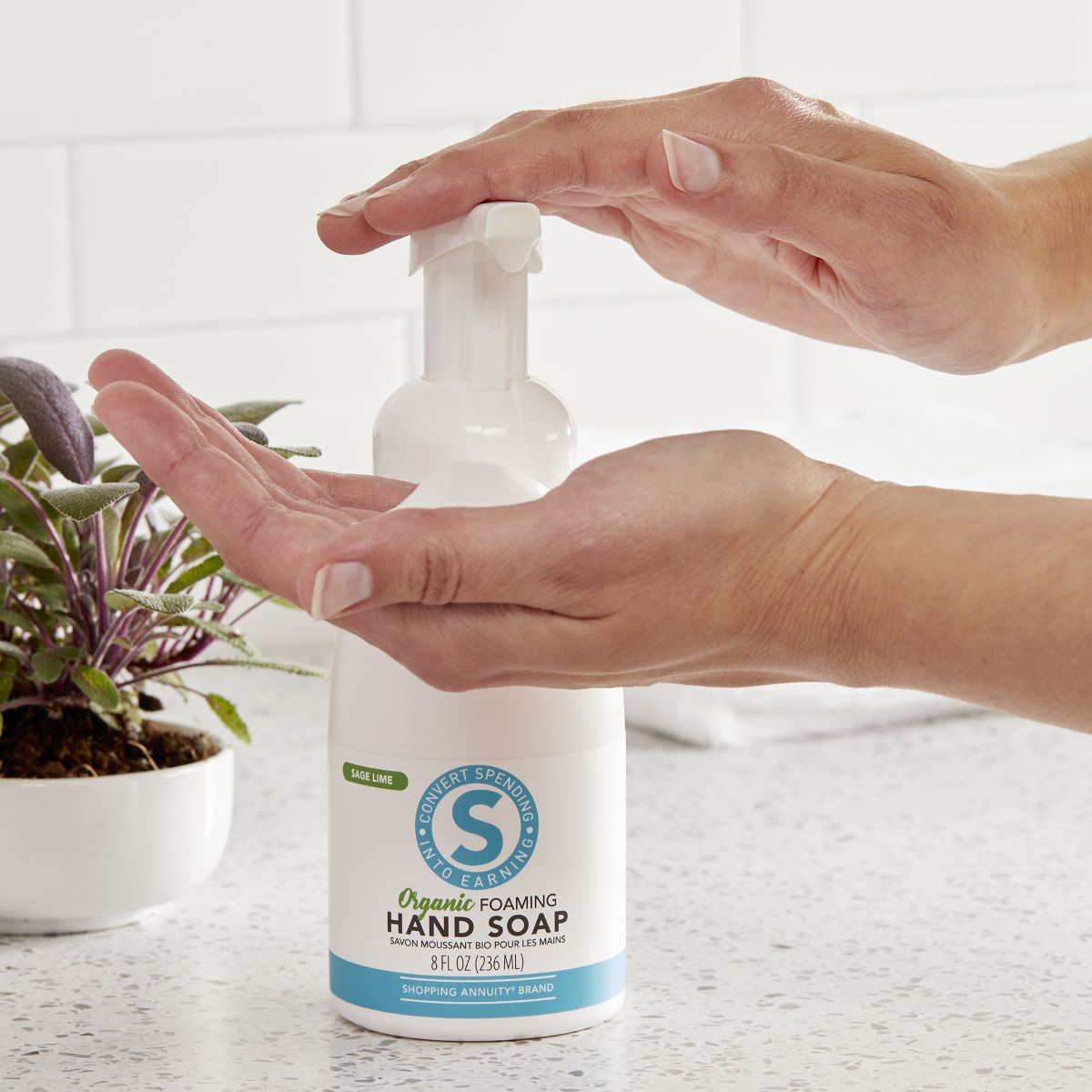 image of person pumping soap into hands