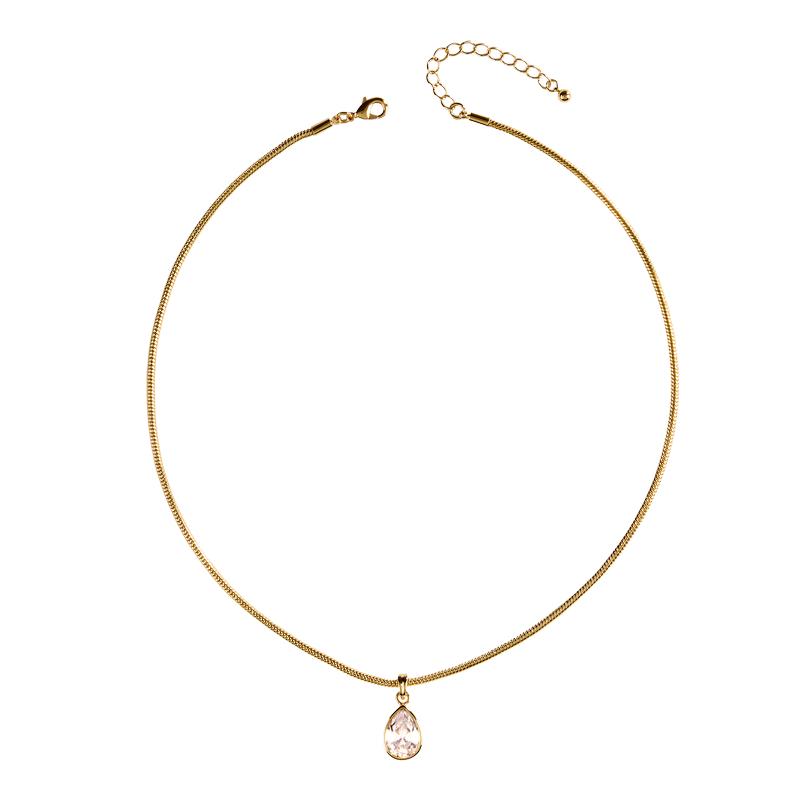 GEORGINA - Bezel Set Pear Necklace